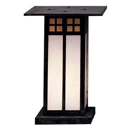 Arroyo Craftsman 9" Glasgow Long Body Column Mount, Raw Copper, Cream Glass GC-9LCR-RC